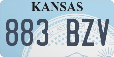 KS license plate 883BZV