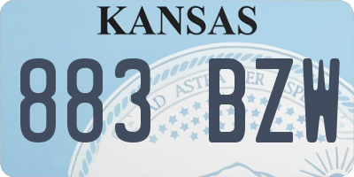 KS license plate 883BZW