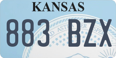 KS license plate 883BZX