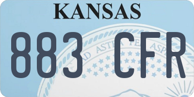 KS license plate 883CFR