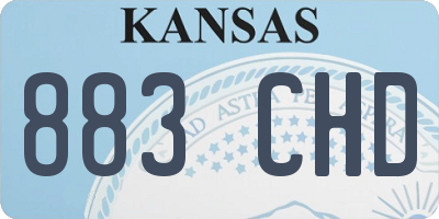 KS license plate 883CHD
