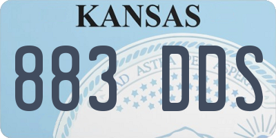 KS license plate 883DDS