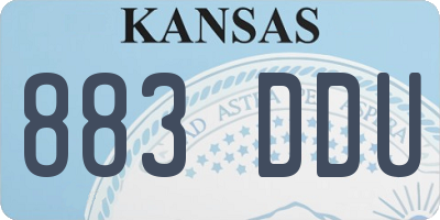 KS license plate 883DDU