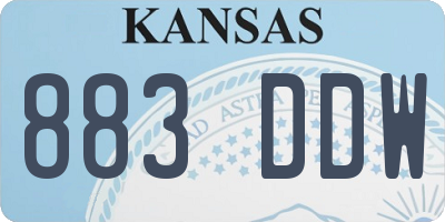 KS license plate 883DDW