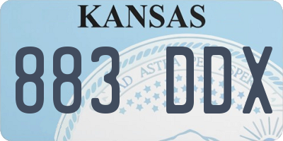 KS license plate 883DDX