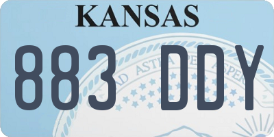 KS license plate 883DDY