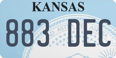 KS license plate 883DEC