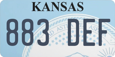 KS license plate 883DEF