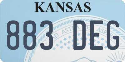 KS license plate 883DEG