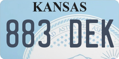 KS license plate 883DEK