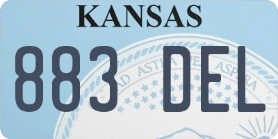 KS license plate 883DEL