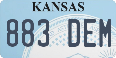 KS license plate 883DEM