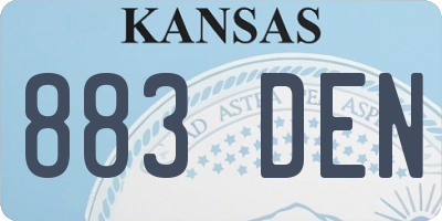 KS license plate 883DEN