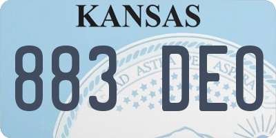 KS license plate 883DEO