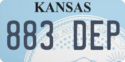 KS license plate 883DEP