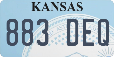 KS license plate 883DEQ