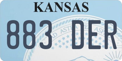 KS license plate 883DER