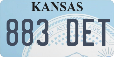 KS license plate 883DET