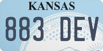 KS license plate 883DEV
