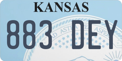 KS license plate 883DEY