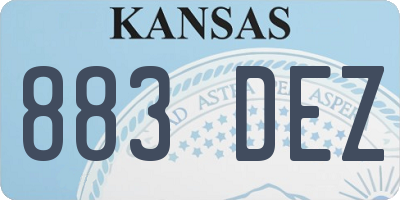 KS license plate 883DEZ