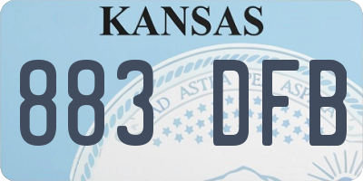KS license plate 883DFB