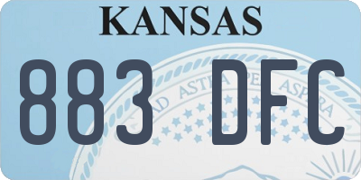 KS license plate 883DFC