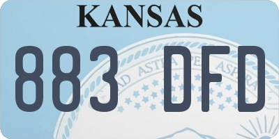 KS license plate 883DFD