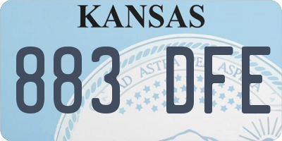 KS license plate 883DFE