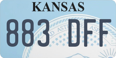 KS license plate 883DFF