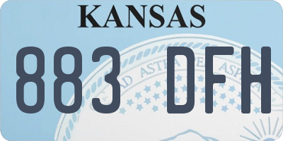 KS license plate 883DFH