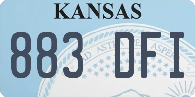 KS license plate 883DFI