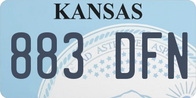 KS license plate 883DFN