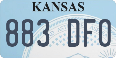 KS license plate 883DFO