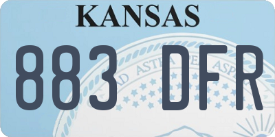 KS license plate 883DFR