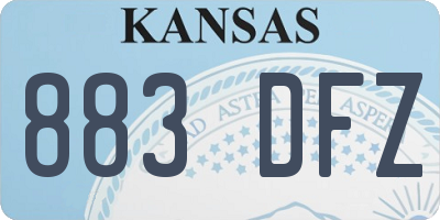 KS license plate 883DFZ