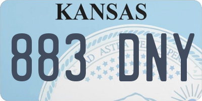 KS license plate 883DNY