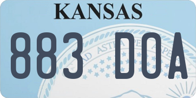 KS license plate 883DOA