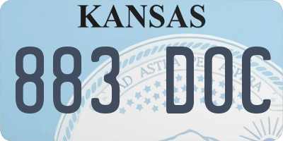 KS license plate 883DOC