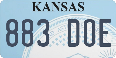 KS license plate 883DOE