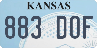 KS license plate 883DOF
