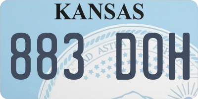 KS license plate 883DOH