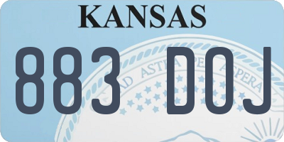 KS license plate 883DOJ