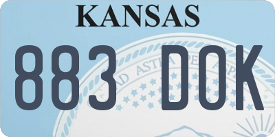 KS license plate 883DOK