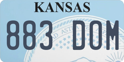 KS license plate 883DOM