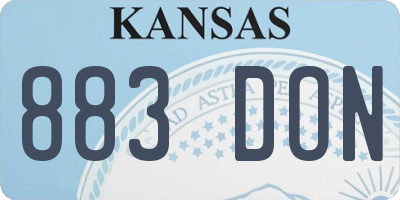 KS license plate 883DON