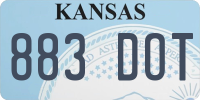 KS license plate 883DOT