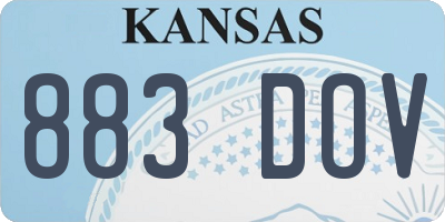 KS license plate 883DOV