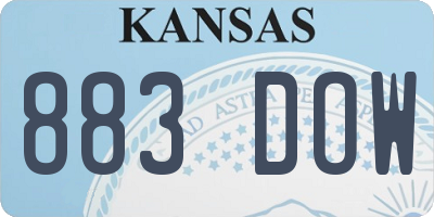 KS license plate 883DOW