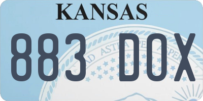KS license plate 883DOX
